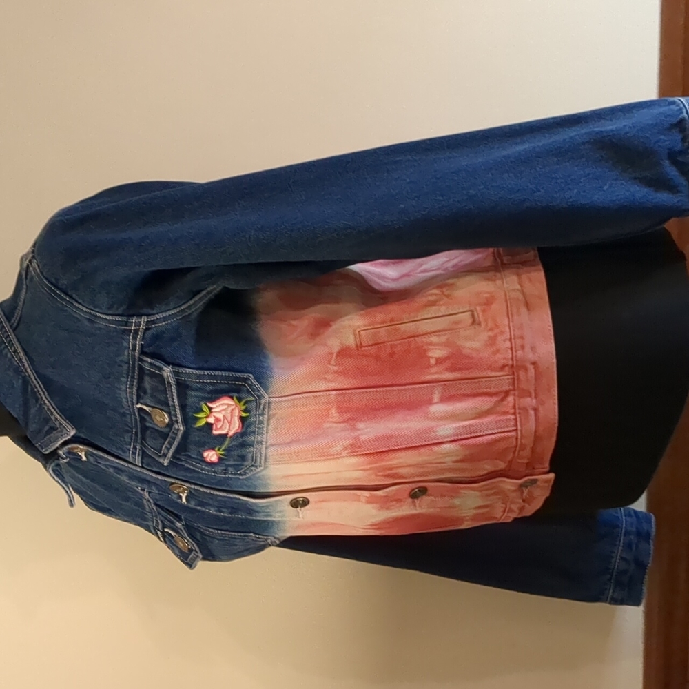 VINTAGE Route 66 Original Clothing Co. Girl's jean jacket with pink embr… - Picture 3 of 14